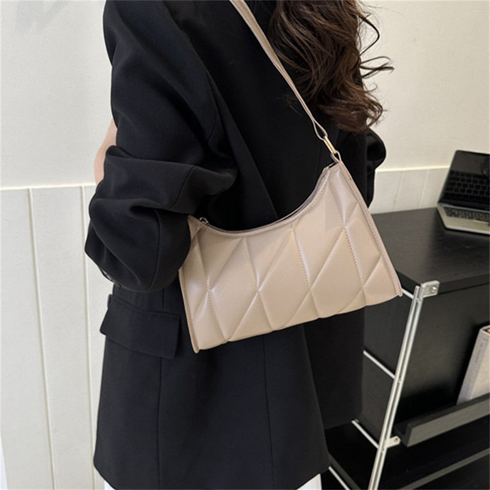 Black PU Leather Shoulder Bag Retro Solid Color Casual Female Hobos Handbags Women's Fashion Handbags Shopper Clutch Purse