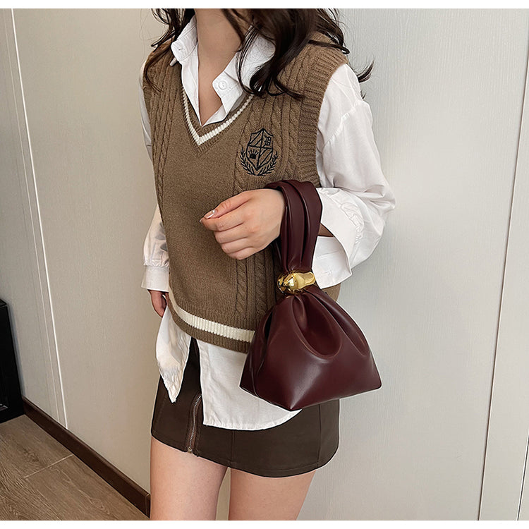 Personalized Soft Leather Clutch Bag Luxury Designer Women Pleated Mini Bucket Pouch Temperament Side Zipper Party Evening Bags