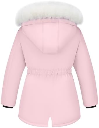 WULFUL Girls Winter Parka - Thicken Down-Like Fleece Mid-Length Waterproof Parka