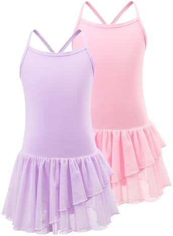 Ballet and Tutu Skirt Leotards for Toddlers with Ruffle Sleeves