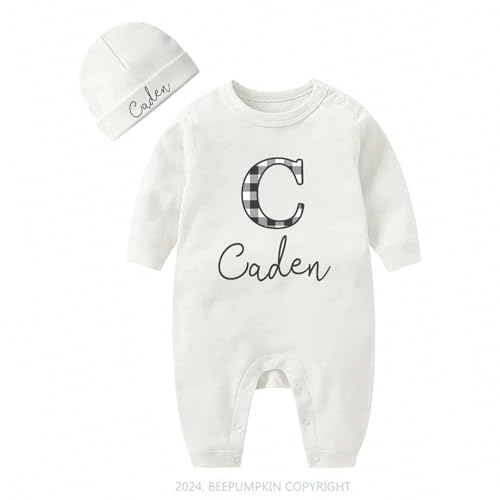 Personalized Handmade Baby Sleep Outfit with Monogram Newborn