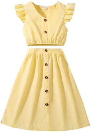 Cute Summer Skirt Set for Girls - 8-13 Years