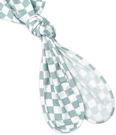 Checkered Knotted Gown Nighttime Robe for Baby Bamboo Fabric Adjustable Cozy