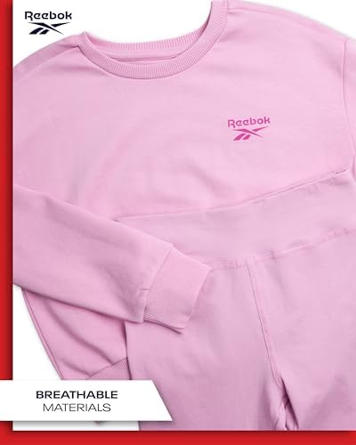 Reebok Girls Active Sweatsuit Set - 2-Piece Pullover Hoodie and Leggings 7-12