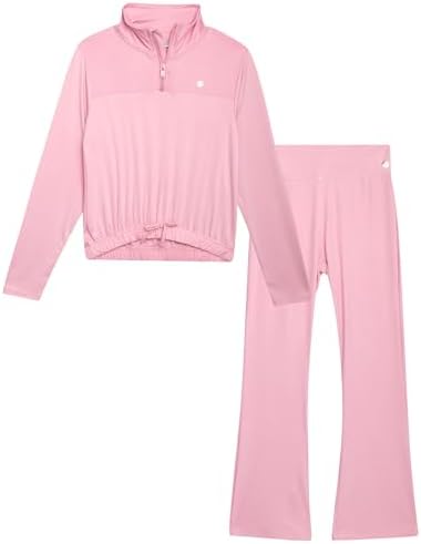 Cozy Fashionable RBX Youth Activewear Set Pullover Hoodie Flare Leggings for Girls