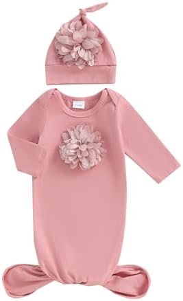 Kavousa Newborn Swaddle Set with Cap for Boys Girls