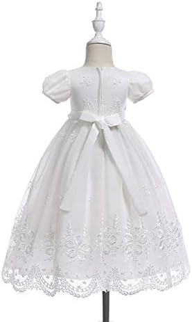 Glamulice Newborn Christening Dress for Baby Girls - Elegant Floral Embroidery