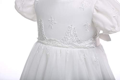 Glamulice Newborn Christening Dress for Baby Girls - Elegant Floral Embroidery