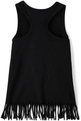 The Childrens Place Girls Graphic Fringe Tank Tops 1