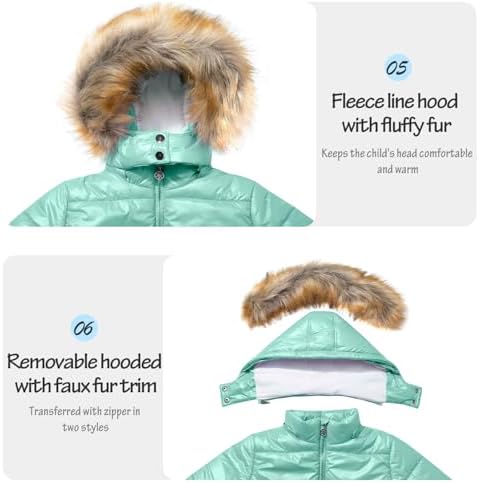 Garemcy Girls Metallic Winter Coat