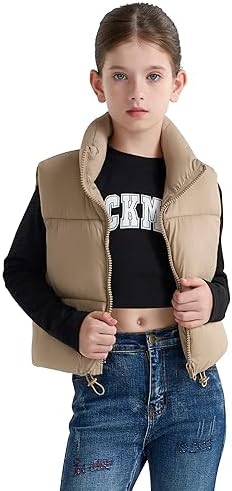 SOLOCOTE Girls Puffy Jacket Waterproof Warm Winter Jacket for Kids