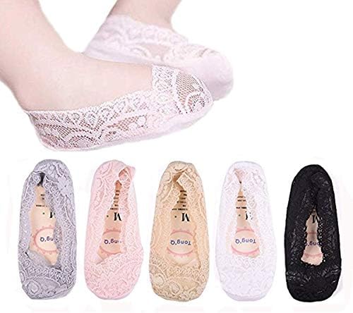 5 Pairs Super Soft Lace No-Show Socks