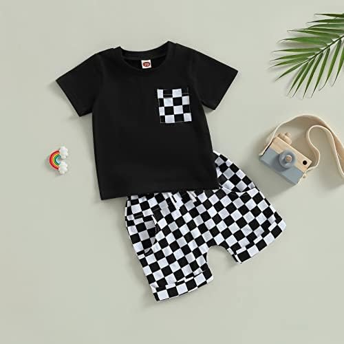 Adjustable Baby Boy Girl Checkered Set