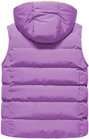 Pursky Kids Hooded Warm Puffer Vest with Flannel Lining