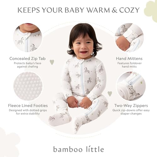 Bamboo Little Soft Baby Footie Pajama Set for 0-24 Months
