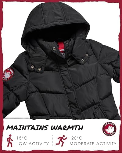 Girls Quilted Winter Coat Parka - Heavyweight Puffer Windbreaker for Girls