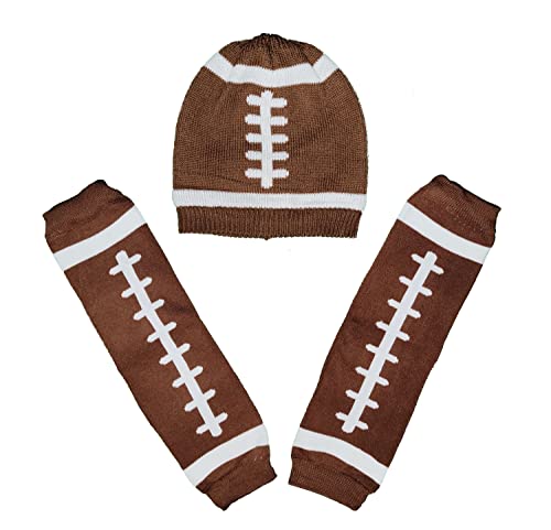 Handmade Baby Football Knit Hat Leg Warmer Set