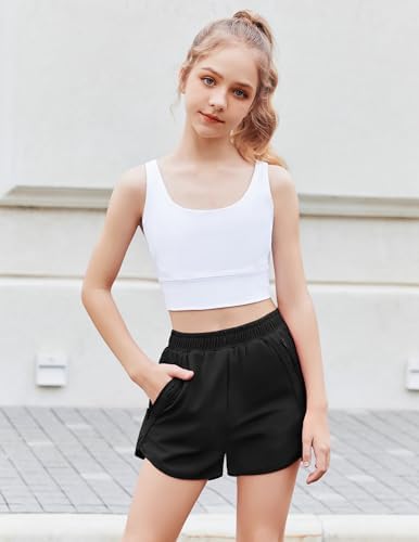Zaclotre Girls Athletic Shorts with Zipper Pockets