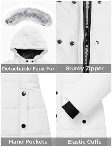 ZShow Girls Long Winter Coat Parka Waterproof Warm