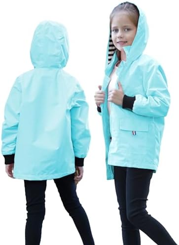 Hiheart Boys Girls Waterproof Hooded Jackets