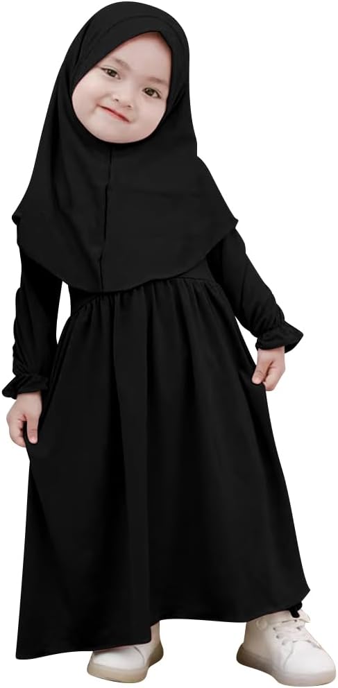Perfect hijabs for toddlers Modest kids dresses and Abaya sets