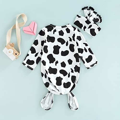 FIOMVA Newborn Baby Knotted Nightgown Organic Cotton Gown