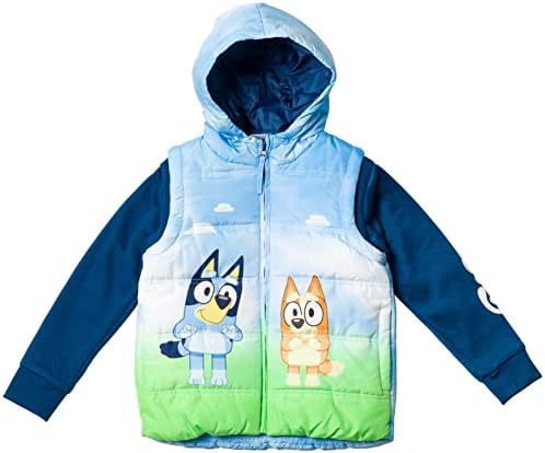 Bluey Bingo Zip Up Vest 2fer Jacket - Toddler to Little Kid Fits Most
