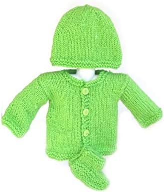 Handmade Baby Sweater Booties Set Apple Green