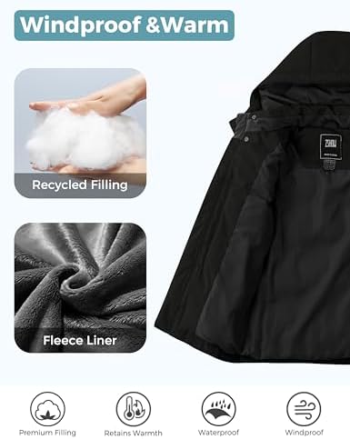 ZSHOW Girls Waterproof Winter Coats - Cozy Waterproof