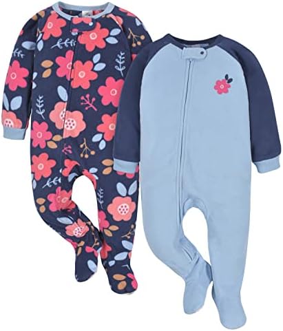 Gerber Baby Toddlers Flame-Resistant Pajamas - Soft Safe Nightwear for Girls