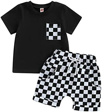 Adjustable Baby Boy Girl Checkered Set