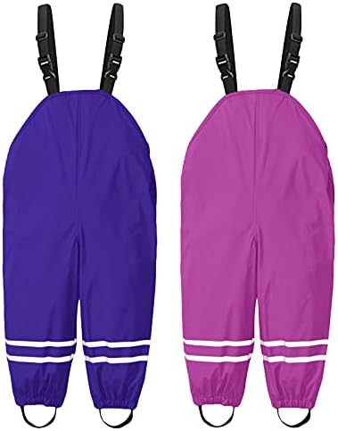 RNTOP suspender rain pants toddler boys girls waterproof unisex rain jacket kids jacket