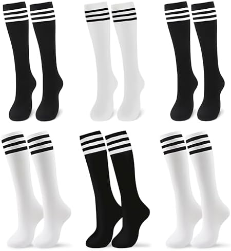 Reluen 6Pcs Girls Knee High Socks Perfect for Soccer More