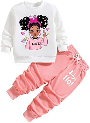 Nivne Tco - Little girls Cartoon Round Neck Set