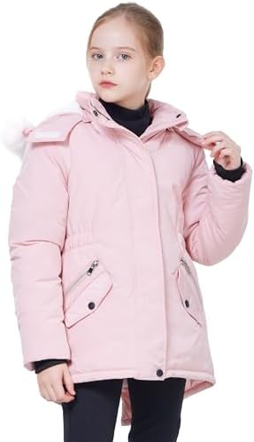 WULFUL Girls Winter Parka - Thicken Down-Like Fleece Mid-Length Waterproof Parka