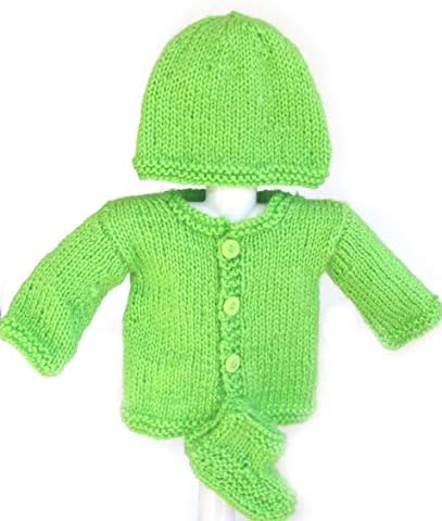 Handmade Baby Sweater Booties Set Apple Green