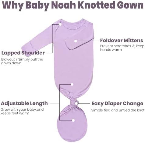 Baby Noah Knotted Gown Set for Newborns