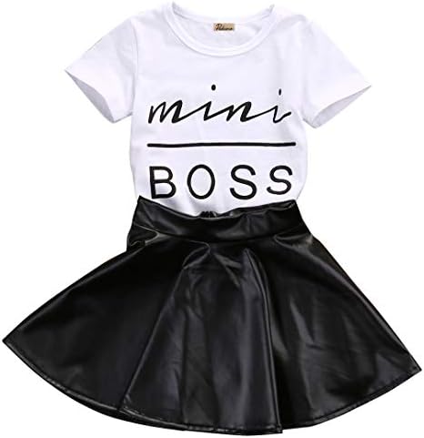 Sassy Beauty Mini Boss Top Skirt Set for Toddler Girls