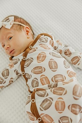 Copper Pearl Knotted Newborn Gown for Baby Boy and Girl