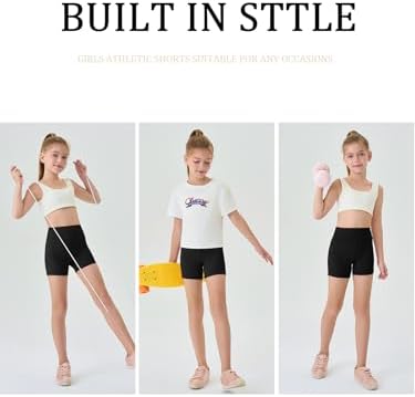 Haloumoning Girls High Waisted Workout Shorts