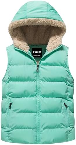 Pursky Kids Hooded Puffer Vest Warm and Cozy