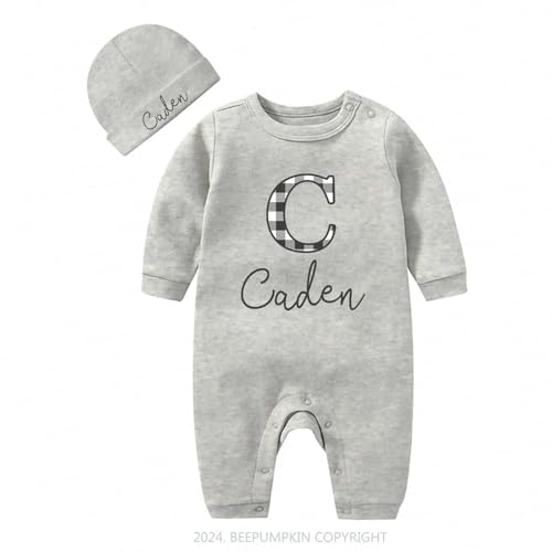 Personalized Handmade Baby Sleep Outfit with Monogram Newborn