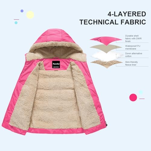 Pursky Childrens Hooded Puffer Vest Warm Outerwear