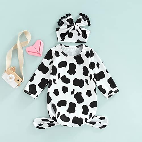 FIOMVA Newborn Baby Knotted Nightgown Organic Cotton Gown