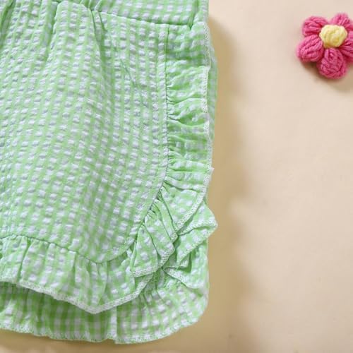 Ruffle Hem Gingham Plaid Toddler Shorts