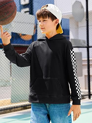 Happy New Arrival Boys Kids Classic Plaid Hoodie With Pocket