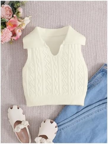 SweatyRocks Girls Cable Knit Sweater Vest