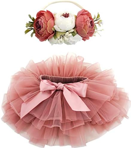 Stylish BGFKS Baby Girls Tutu Skirt with Diaper Cover and Beautiful Headband
