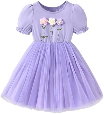 Beessbest 3D Flower Tutu Dress for Kids