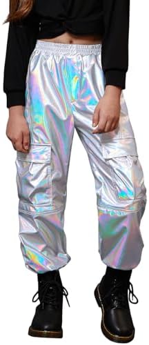 Metallic Cargo Pants for Girls